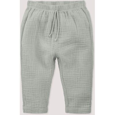 hessnatur Baby Musselin Hose aus Bio-Baumwolle - grau Größe 50/56 hessnatur Baby Musselin Hose aus Bio-Baumwolle - grau Größe 50/56