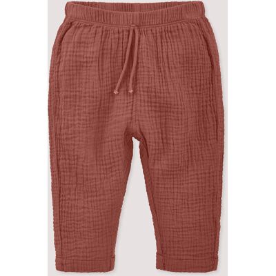 hessnatur Baby Musselin Hose aus Bio-Baumwolle - braun Größe 74/80 hessnatur Baby Musselin Hose aus Bio-Baumwolle - braun Größe 74/80