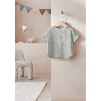 hessnatur Baby Musselin Shirt aus Bio-Baumwolle - grau Größe 74/80 hessnatur Baby Musselin Shirt aus Bio-Baumwolle - grau Größe 74/80