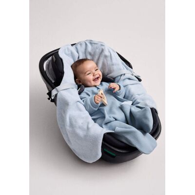 hessnatur Baby Piqué Einschlagdecke aus Bio-Baumwolle - blau Größe 88cm x 100cm hessnatur Baby Piqué Einschlagdecke aus Bio-Baumwolle - blau Größe 88cm x 100cm