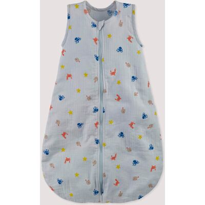 hessnatur Baby Musselin Schlafsack aus Bio-Baumwolle - blau Größe 90cm hessnatur Baby Musselin Schlafsack aus Bio-Baumwolle - blau Größe 90cm