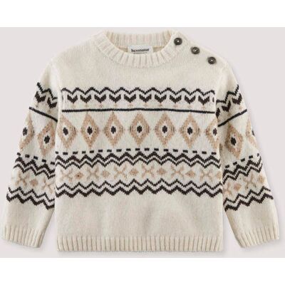hessnatur Baby Jacquard-Pullover Norweger aus Bio-Baumwolle mit Schurwolle - beige Größe 86/92 hessnatur Baby Jacquard-Pullover Norweger aus Bio-Baumwolle mit Schurwolle - beige Größe 86/92