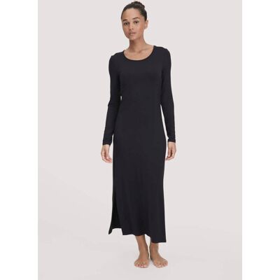 hessnatur Damen Nachthemd PURE FLOW aus TENCEL™ Modal - schwarz Größe 46 hessnatur Damen Nachthemd PURE FLOW aus TENCEL™ Modal - schwarz Größe 46