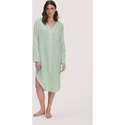 hessnatur Damen Musselin Nachthemd Relaxed PURE COMFORT aus Bio Baumwolle - grün Größe 46 hessnatur Damen Musselin Nachthemd Relaxed PURE COMFORT aus Bio Baumwolle - grün Größe 46