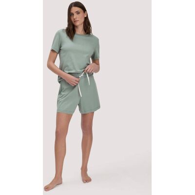 hessnatur Damen Pyjama PURE NATURE aus Bio-Baumwolle - grün Größe 44 hessnatur Damen Pyjama PURE NATURE aus Bio-Baumwolle - grün Größe 44