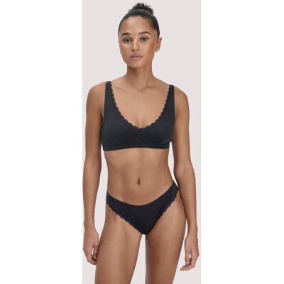 hessnatur Damen Bustier COTTON FEEL LACE aus Bio-Baumwolle - schwarz Größe 46 hessnatur Damen Bustier COTTON FEEL LACE aus Bio-Baumwolle - schwarz Größe 46