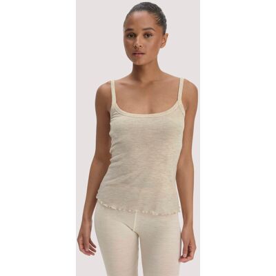 hessnatur Damen Spaghetti Top Pointelle aus Bio-Merinowolle - beige Größe 46 hessnatur Damen Spaghetti Top Pointelle aus Bio-Merinowolle - beige Größe 46