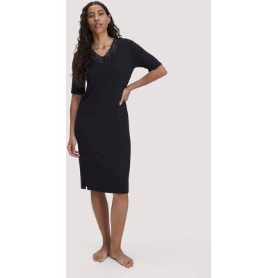 hessnatur Damen Kurzarm Nachthemd PURE SENSE aus TENCEL™ Modal - schwarz Größe 34 hessnatur Damen Kurzarm Nachthemd PURE SENSE aus TENCEL™ Modal - schwarz Größe 34