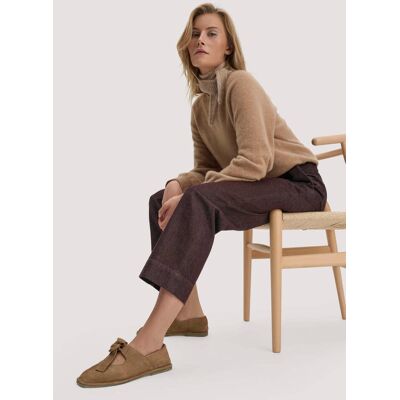 hessnatur Damen Ballerina aus Nubuk-Leder - braun Größe 40 hessnatur Damen Ballerina aus Nubuk-Leder - braun Größe 40