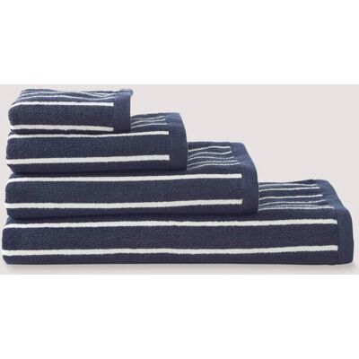 hessnatur Frottier-Handtuch Streifen aus Bio-Baumwolle - blau Größe 80x200 cm hessnatur Frottier-Handtuch Streifen aus Bio-Baumwolle - blau Größe 80x200 cm
