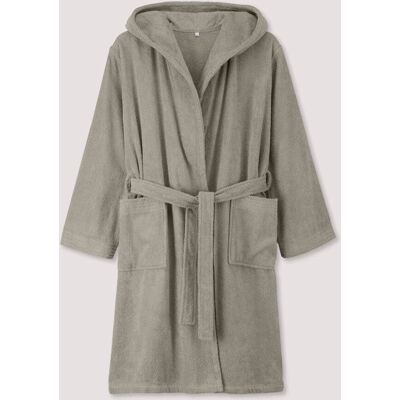 hessnatur Kurzer Bademantel Relaxed aus Bio-Baumwolle - beige Größe XL hessnatur Kurzer Bademantel Relaxed aus Bio-Baumwolle - beige Größe XL