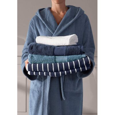 hessnatur Frottier Handtuch aus Bio-Baumwolle - blau Größe 50x100 cm hessnatur Frottier Handtuch aus Bio-Baumwolle - blau Größe 50x100 cm