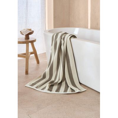 hessnatur Streifen Handtuch aus Bio-Baumwolle - beige Größe 80x200 cm hessnatur Streifen Handtuch aus Bio-Baumwolle - beige Größe 80x200 cm