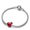 Pandora Charms - Metallischer roter Herzanhänger für Weihnachten - Gr. unisize - in Rot - für Damen