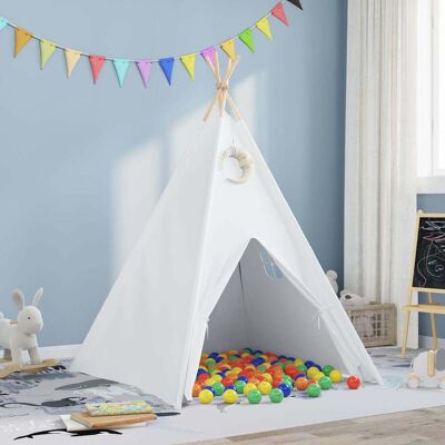 vidaXL Teepee Zelt Weiß 120 x 120 x 150 cm Stoff und Plastik vidaXL Teepee Zelt Weiß 120 x 120 x 150 cm Stoff und Plastik