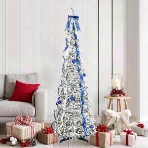 vidaXL Künstlicher Weihnachtsbaum mit 150 LEDs Weiß 180 cm PVC vidaXL Künstlicher Weihnachtsbaum mit 150 LEDs Weiß 180 cm PVC