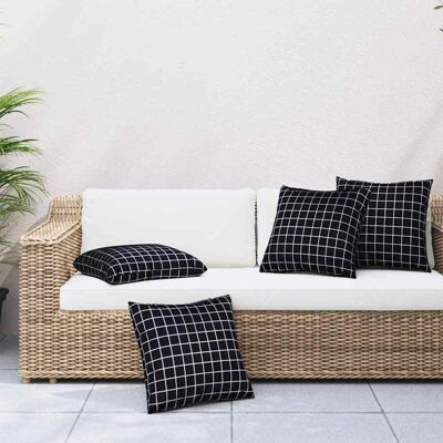 vidaXL Streupillows 4 pcs Schwarz kariert 40 x 40 cm Polyesterstoff vidaXL Streupillows 4 pcs Schwarz kariert 40 x 40 cm Polyesterstoff