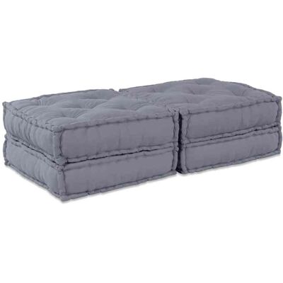 vidaXL - Pouffe Set 2 - Grau - 70x70x36 cm - Pouffe set vidaXL - Pouffe Set 2 - Grau - 70x70x36 cm - Pouffe set