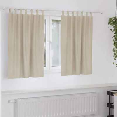 vidaXL Creme Polyester Vorhänge 140 x 140 cm - Vorhänge vidaXL Creme Polyester Vorhänge 140 x 140 cm - Vorhänge