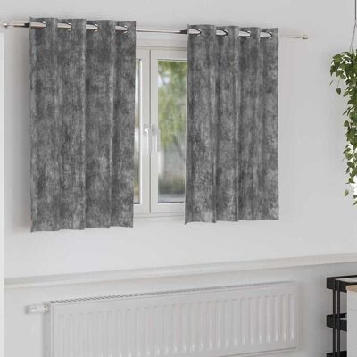 vidaXL Samtvorhänge mit Vorhängen 2 pcs Grau 140 x 140 cm Samt vidaXL Samtvorhänge mit Vorhängen 2 pcs Grau 140 x 140 cm Samt