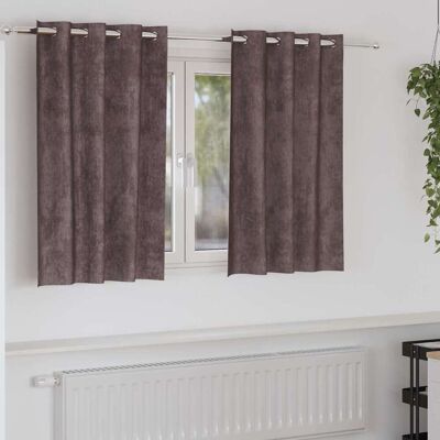 vidaXL Samtvorhänge mit Vorhängen 2 pcs Braun 140 x 140 cm Samt vidaXL Samtvorhänge mit Vorhängen 2 pcs Braun 140 x 140 cm Samt
