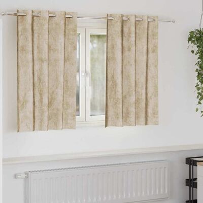 vidaXL Samtvorhänge mit Vorhängen 2 pcs Creme 140 x 140 cm Samt vidaXL Samtvorhänge mit Vorhängen 2 pcs Creme 140 x 140 cm Samt
