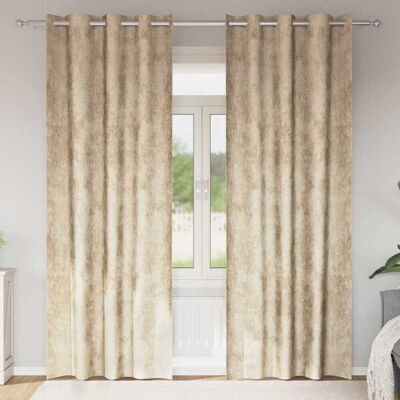 vidaXL Samtvorhänge mit Vorhängen 2 pcs Creme 260 x 140 cm Samt vidaXL Samtvorhänge mit Vorhängen 2 pcs Creme 260 x 140 cm Samt