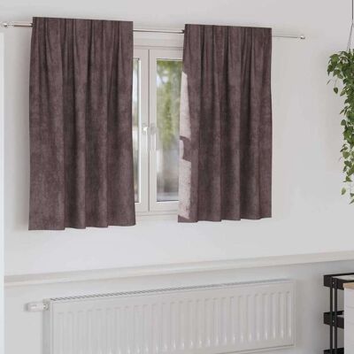 vidaXL Samtvorhänge mit Vorhängen 2 pcs Braun 140 x 140 cm Samt vidaXL Samtvorhänge mit Vorhängen 2 pcs Braun 140 x 140 cm Samt