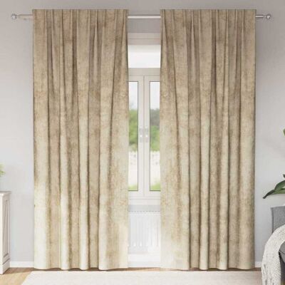 vidaXL Samtvorhänge mit Vorhängen 2 pcs Creme 260 x 140 cm Samt vidaXL Samtvorhänge mit Vorhängen 2 pcs Creme 260 x 140 cm Samt
