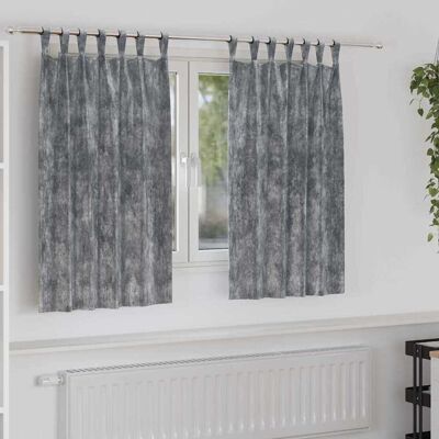 vidaXL Samtvorhänge mit Vorhängen 2 pcs Grau 140 x 140 cm Samt vidaXL Samtvorhänge mit Vorhängen 2 pcs Grau 140 x 140 cm Samt