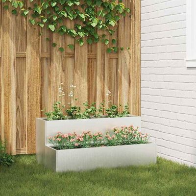 vidaXL Gartenpflanze Edelstahl 100 x 60 x 45 cm Langlebig Silver - Pflanzenständer vidaXL Gartenpflanze Edelstahl 100 x 60 x 45 cm Langlebig Silver - Pflanzenständer