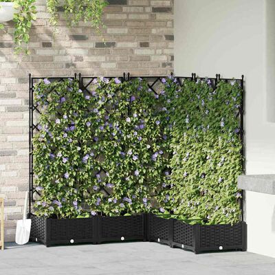 vidaXL Gartentopf mit Rankgitter - Moderner mattschwarzer Look - 120x120x125.5 cm vidaXL Gartentopf mit Rankgitter - Moderner mattschwarzer Look - 120x120x125.5 cm