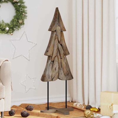 vidaXL Weihnachtsbaum mit Ständer Braun 121 cm Massivholz Teak vidaXL Weihnachtsbaum mit Ständer Braun 121 cm Massivholz Teak