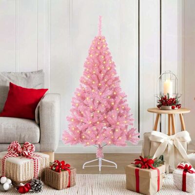 vidaXL Künstlicher vorbeleuchteter Weihnachtsbaum Rosa 120 cm PVC vidaXL Künstlicher vorbeleuchteter Weihnachtsbaum Rosa 120 cm PVC