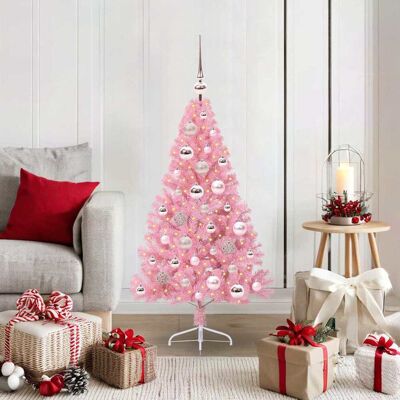vidaXL Künstlicher vorbeleuchteter Weihnachtsbaum Rosa 120 cm PVC vidaXL Künstlicher vorbeleuchteter Weihnachtsbaum Rosa 120 cm PVC