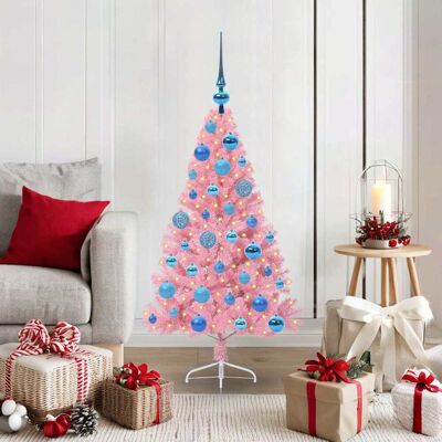 vidaXL Künstlicher vorbeleuchteter Weihnachtsbaum Rosa 120 cm PVC vidaXL Künstlicher vorbeleuchteter Weihnachtsbaum Rosa 120 cm PVC