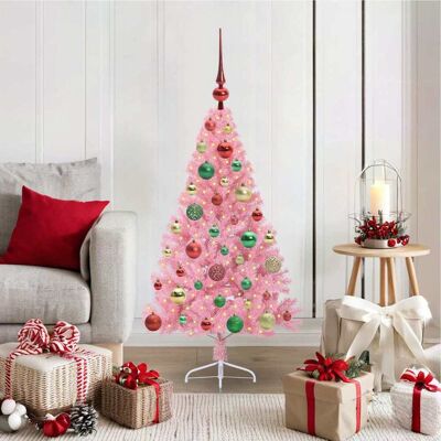 vidaXL Künstlicher vorbeleuchteter Weihnachtsbaum Rosa 120 cm PVC vidaXL Künstlicher vorbeleuchteter Weihnachtsbaum Rosa 120 cm PVC