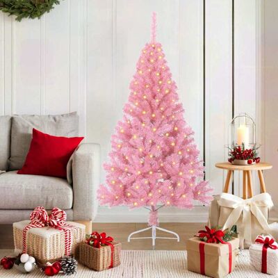 vidaXL Künstlicher vorbeleuchteter Weihnachtsbaum Rosa 150 cm PVC vidaXL Künstlicher vorbeleuchteter Weihnachtsbaum Rosa 150 cm PVC