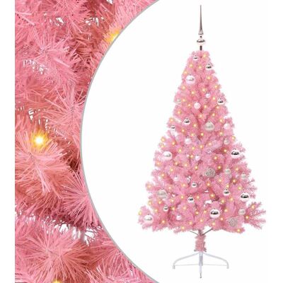 vidaXL Künstlicher vorbeleuchteter Weihnachtsbaum Rosa 150 cm PVC vidaXL Künstlicher vorbeleuchteter Weihnachtsbaum Rosa 150 cm PVC