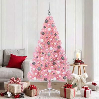 vidaXL Künstlicher vorbeleuchteter Weihnachtsbaum Rosa 180 cm PVC vidaXL Künstlicher vorbeleuchteter Weihnachtsbaum Rosa 180 cm PVC