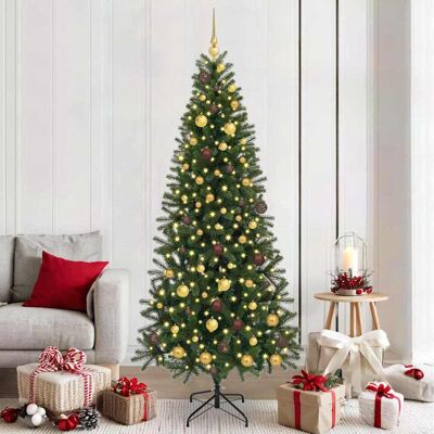 vidaXL Künstlicher Weihnachtsbaum mit 300 LEDs Grün 210 cm PE und PVC vidaXL Künstlicher Weihnachtsbaum mit 300 LEDs Grün 210 cm PE und PVC