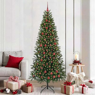 vidaXL Künstlicher Weihnachtsbaum mit 300 LEDs Grün 210 cm PE und PVC vidaXL Künstlicher Weihnachtsbaum mit 300 LEDs Grün 210 cm PE und PVC