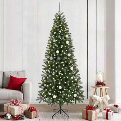 vidaXL Künstlicher Weihnachtsbaum mit 300 LEDs Grün 240 cm PE und PVC vidaXL Künstlicher Weihnachtsbaum mit 300 LEDs Grün 240 cm PE und PVC