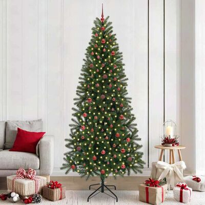 vidaXL Künstlicher Weihnachtsbaum mit 300 LEDs Grün 240 cm PE und PVC vidaXL Künstlicher Weihnachtsbaum mit 300 LEDs Grün 240 cm PE und PVC