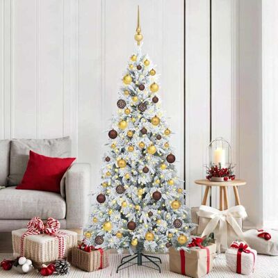 vidaXL Künstlicher klappbarer Weihnachtsbaum Weiß 180 cm PE und PVC vidaXL Künstlicher klappbarer Weihnachtsbaum Weiß 180 cm PE und PVC