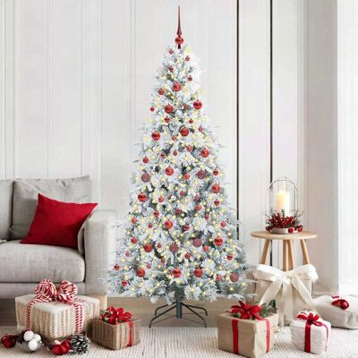 vidaXL Künstlicher klappbarer Weihnachtsbaum Weiß 180 cm PE und PVC vidaXL Künstlicher klappbarer Weihnachtsbaum Weiß 180 cm PE und PVC