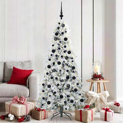 vidaXL Künstlicher klappbarer Weihnachtsbaum Weiß 180 cm PE und PVC vidaXL Künstlicher klappbarer Weihnachtsbaum Weiß 180 cm PE und PVC