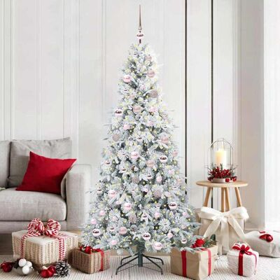 vidaXL Künstlicher klappbarer Weihnachtsbaum Weiß 180 cm PE und PVC vidaXL Künstlicher klappbarer Weihnachtsbaum Weiß 180 cm PE und PVC