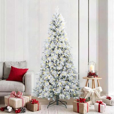 vidaXL Künstlicher klappbarer Weihnachtsbaum Weiß 210 cm PE und PVC vidaXL Künstlicher klappbarer Weihnachtsbaum Weiß 210 cm PE und PVC