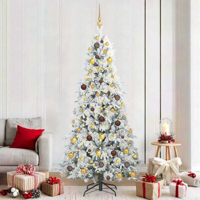 vidaXL Künstlicher klappbarer Weihnachtsbaum Weiß 210 cm PE und PVC vidaXL Künstlicher klappbarer Weihnachtsbaum Weiß 210 cm PE und PVC